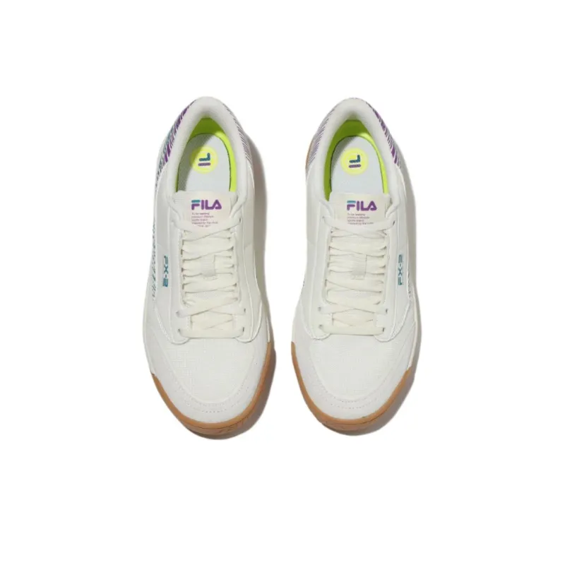 FILA O.T Authentic T5 Anti Slip Wear Resistant Low Top Skateboard Shoes Unisex White Brown Korean Style-2