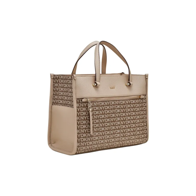 DKNY Imitation Leather Tote Bag Shopping Bag Shoulder Bag Crossbody Bag Handbag Medium Size Women's Light Brown-1