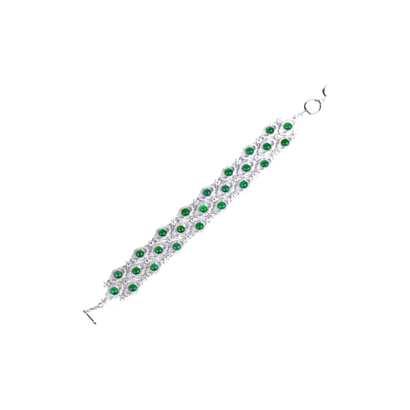 Clear Snow Ice Type Jadeite Bracelets Unisex-0