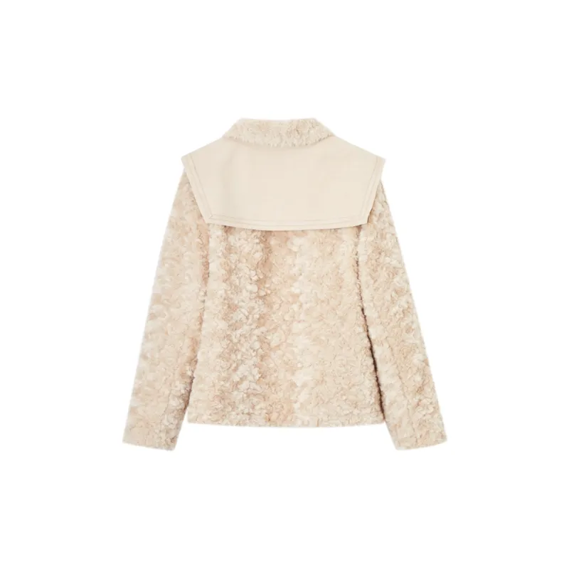 Pit Velvet-feel Coat Women's Camel-1