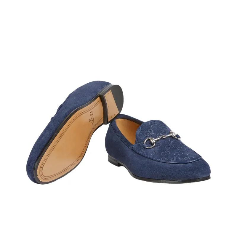 GUCCI Horsebit Loafers Men's Blue-5