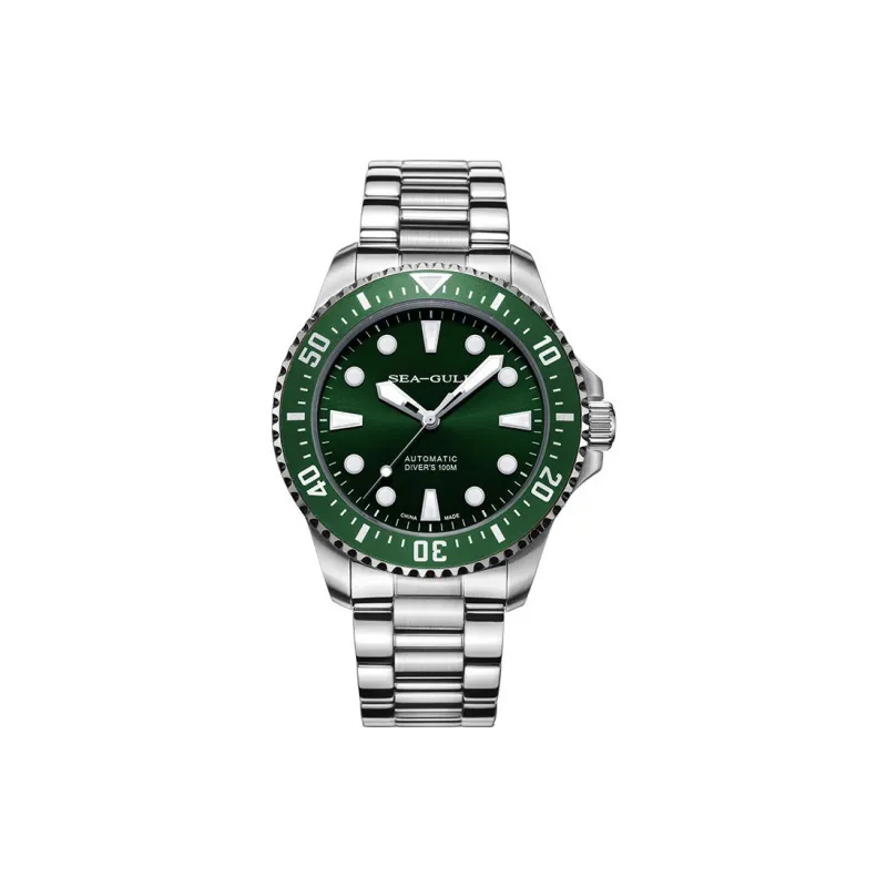 Sea Gull Ocean Series Automatic Mechanical Movement Steel Strap Watch Men's Watches Green Dial-0