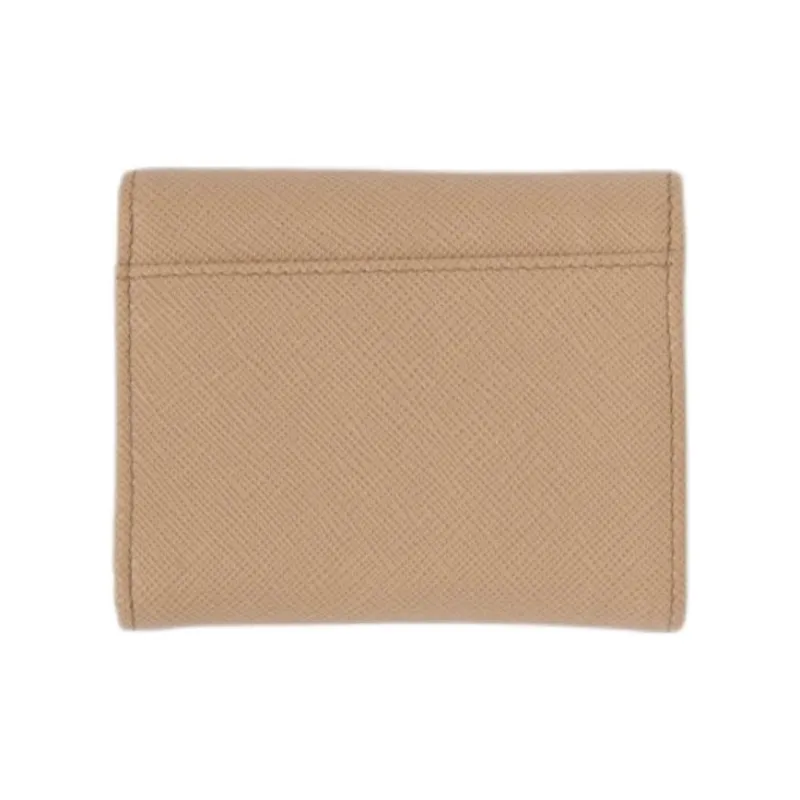 PRADA Saffiano Leather Wallet Mini Women's Sand Multicolor Blue-1