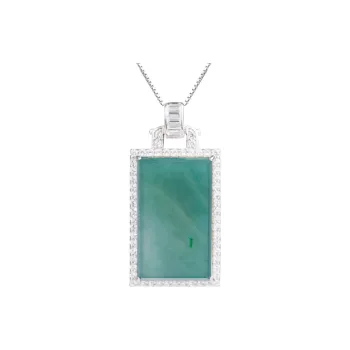 Clear Snow Ice Glutinous Jadeite Amulet/Wushi Pendant Necklace Unisex