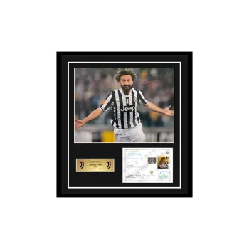 Three For Pirlo, Juventus Classic Goal Autographed Photo, EM Certificate, Exquisite Framing
