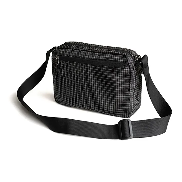MYBRANDORIGINAL Nylon Crossbody Bag Regular Unisex Black White Plaid-2