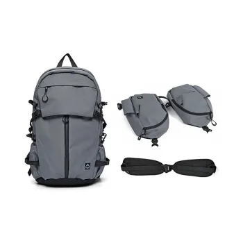 MYEDITION Oxford Backpack Unisex Brown/Gray