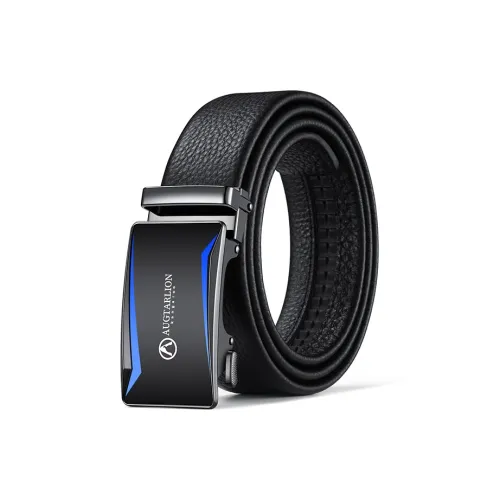 AUGTARLION Fashionable Luxury Casual Business knitted-motif Belt With Automatic Buckle Leather Belts Men's Width: 3.5cm