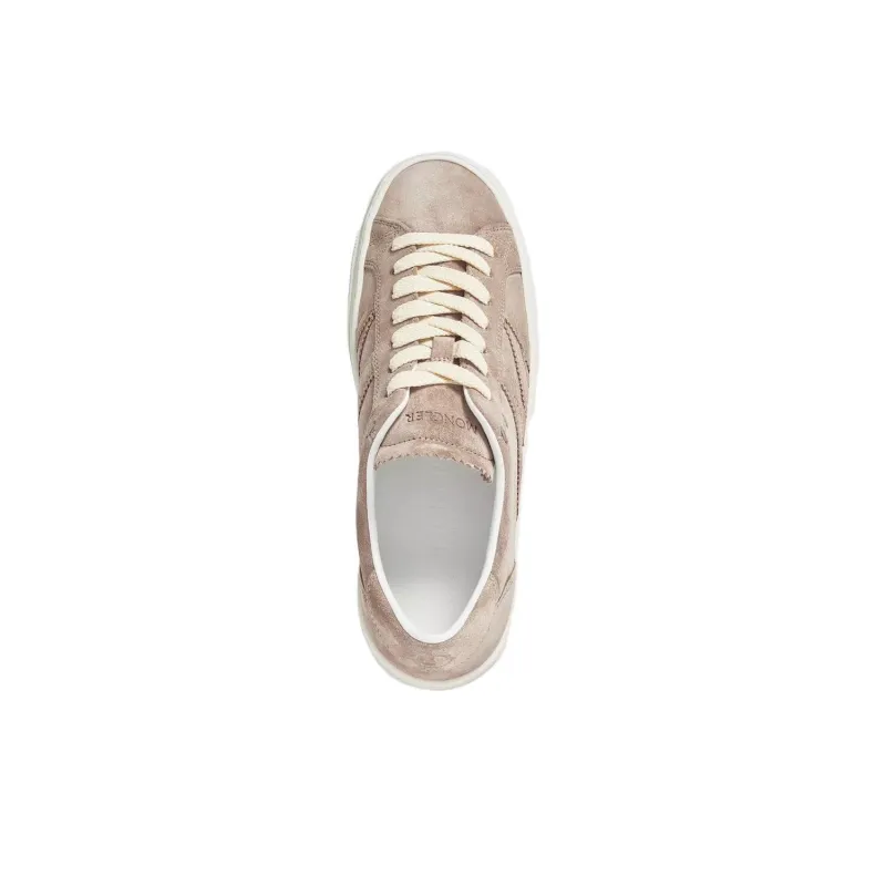 Moncler Monaco M Low Top Skateboard Shoes 3cm Women's Beige-2