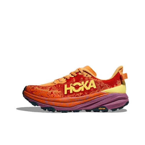 HOKA ONE ONE Running Shoes Men Low-Top Fruit Juice Orange/Fuchsia