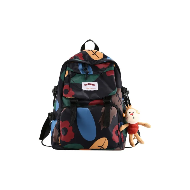Huangmu Nylon Backpack Regular Unisex White/Black-3