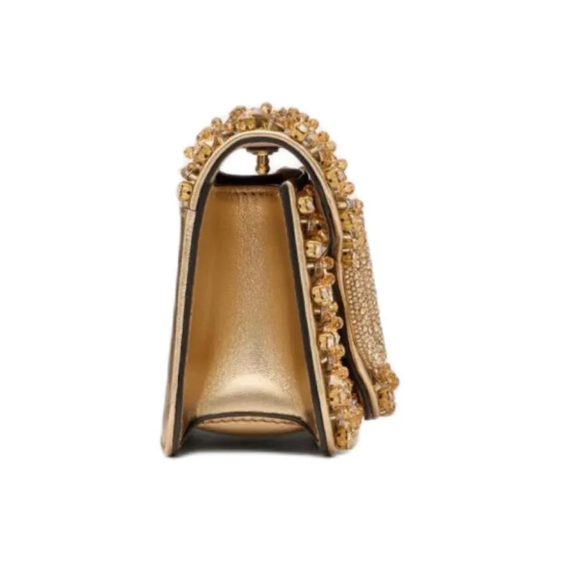 Valentino GARAVANILocò Embroidery Portable Crossbody Bag Shoulder Bag Small Size Women's Gold-2