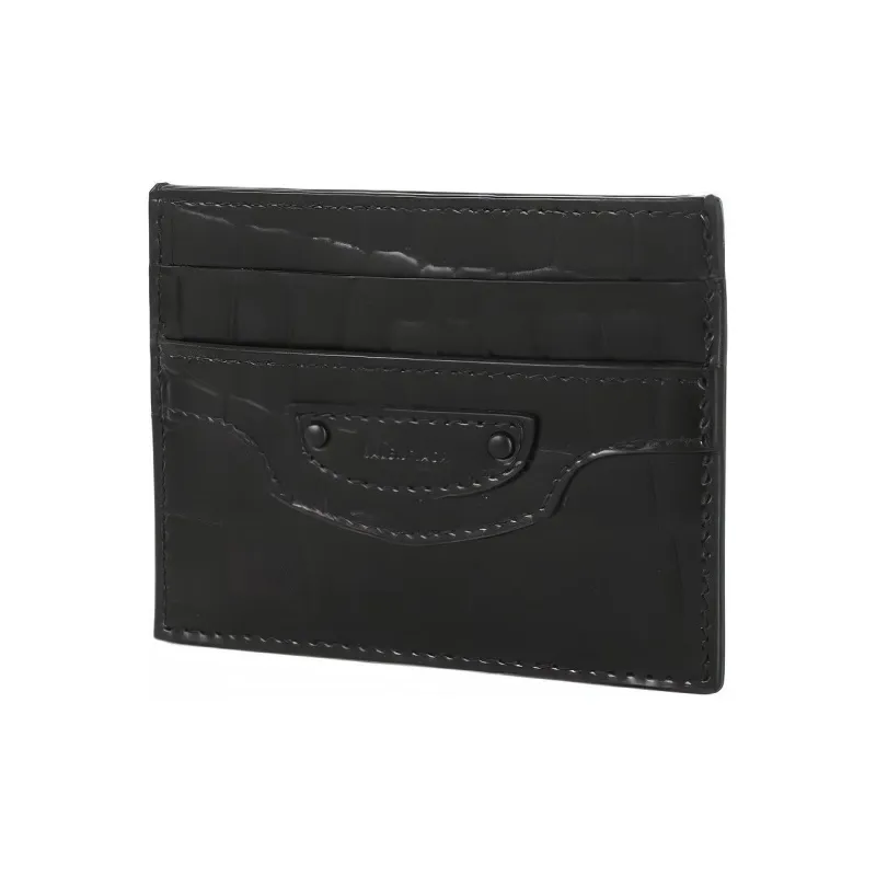 Balenciaga Neo Classic Cow Leather Card Clip Card Holder Women's Black-2