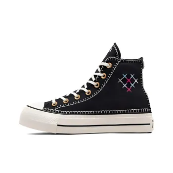 Converse Chuck Taylor All Star Lift Crafted Stitching Platform 'Black White' Women's