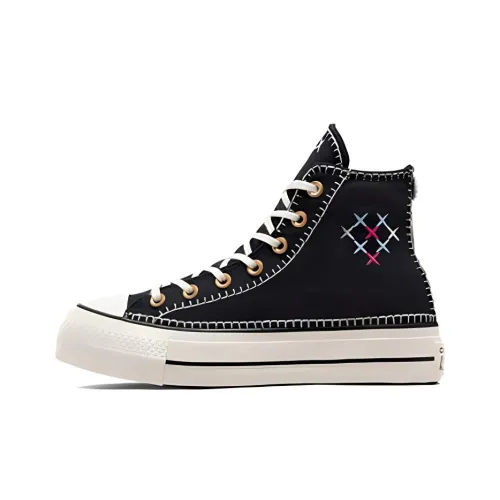 Converse Chuck Taylor All Star Canvas Shoes Women's High-Top Black/White/Gold