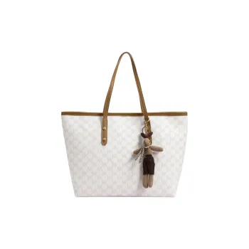 Dusen Kangaroo Pu Tote Bag, Shopping Bag, Shoulder Bag Regular Women's White/Black/Coffee