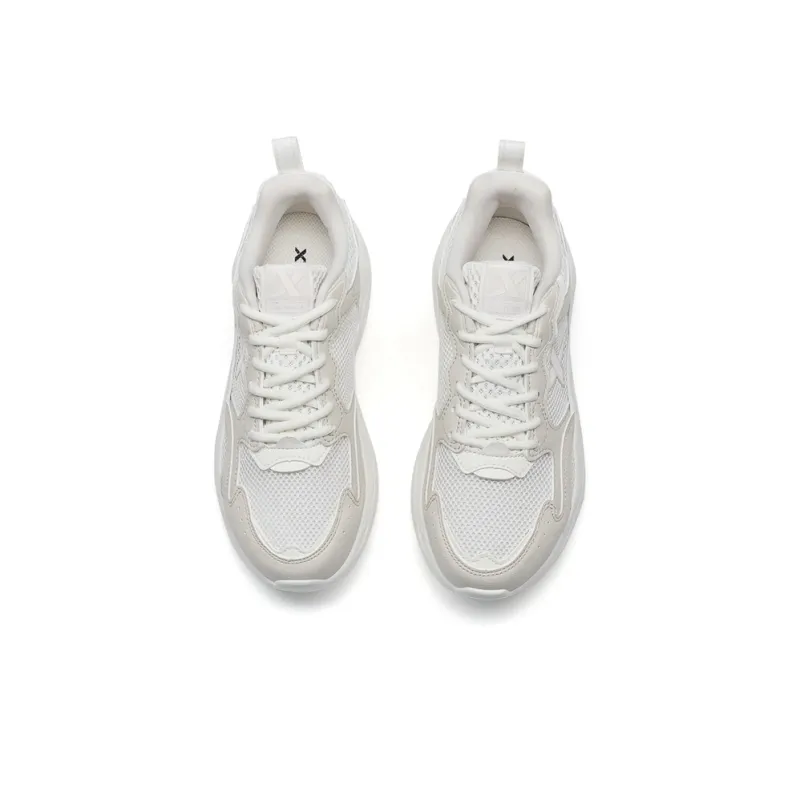 XTEP Lightweight Mid Top Casual Shoes Women's White Sand Gray/Sail White-5