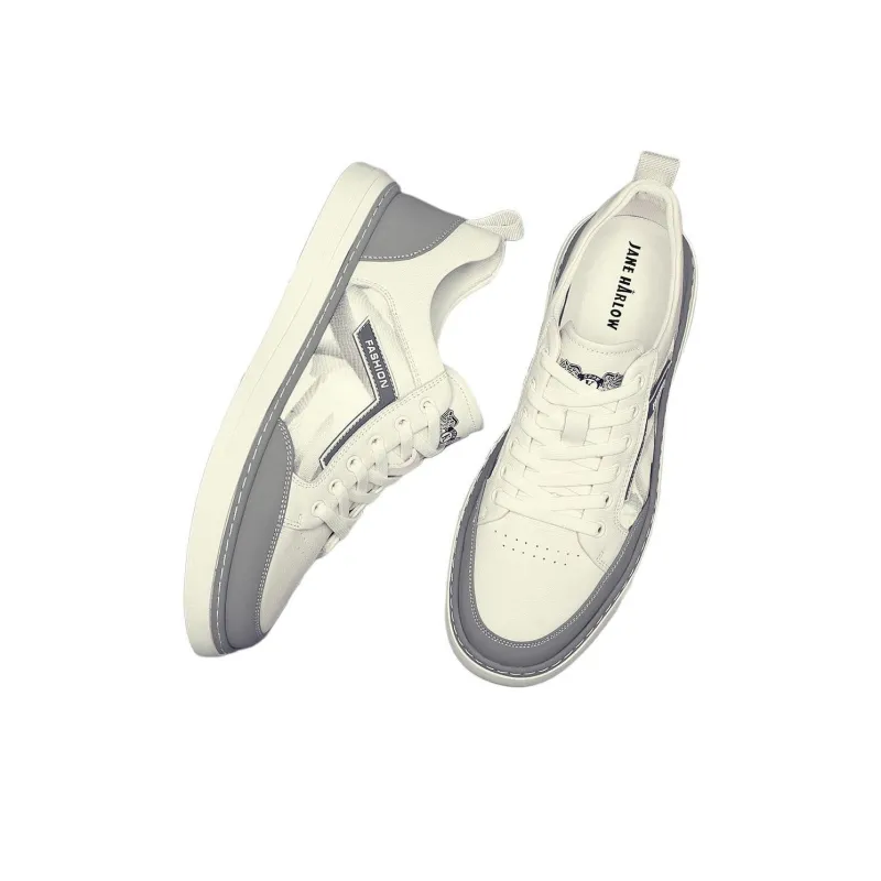 JANE HARLOW Lightweight And Breathable Low-Top Skateboard Shoes Men's White Gray-3