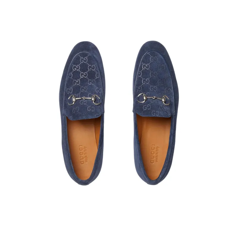 GUCCI Horsebit Loafers Men's Blue-3