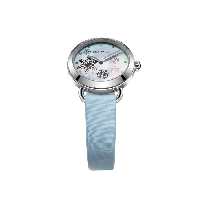 Sea Gull Hollow Series Automatic Mechanical Movement Nylon Strap Watch Women's Watch Blue Dial-4