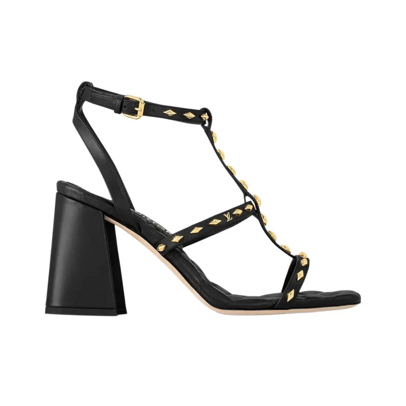 LOUIS VUITTON Celeste Strap Sandals 8.5cm Women's Black-1