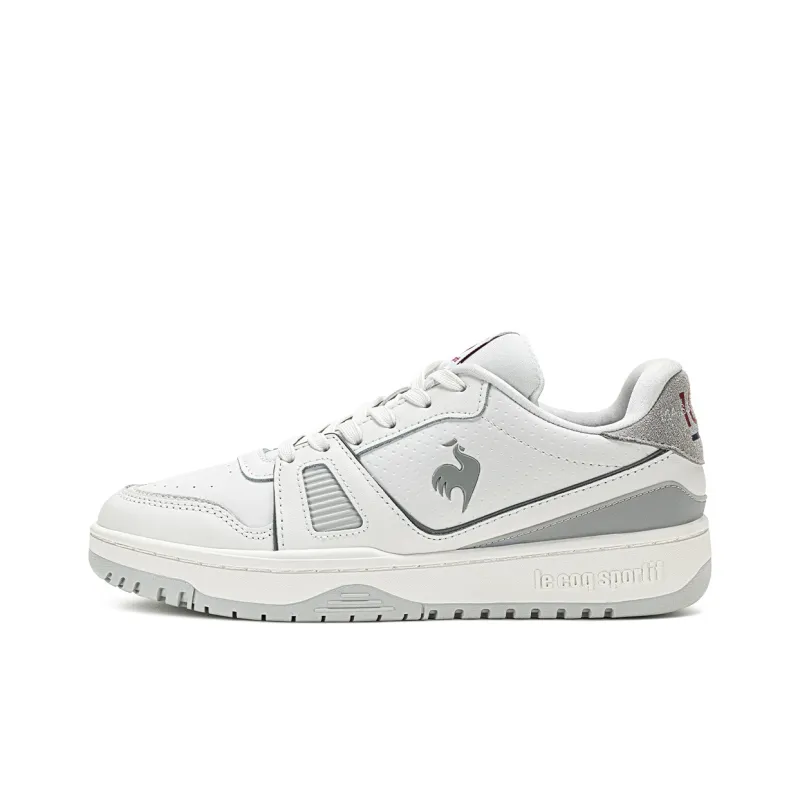 Le Coq Sportif Slip Resistant Low Top Skateboard Shoes Unisex White Gray-0