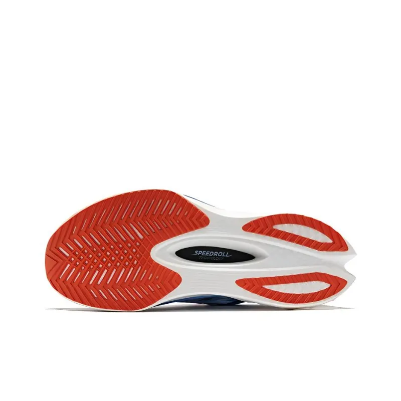 Saucony Endorphin Pro 4 Cushioning Anti Slip And Wear Resistant Low Top Carbon Plate Running Shoes Unisex White Blue-4