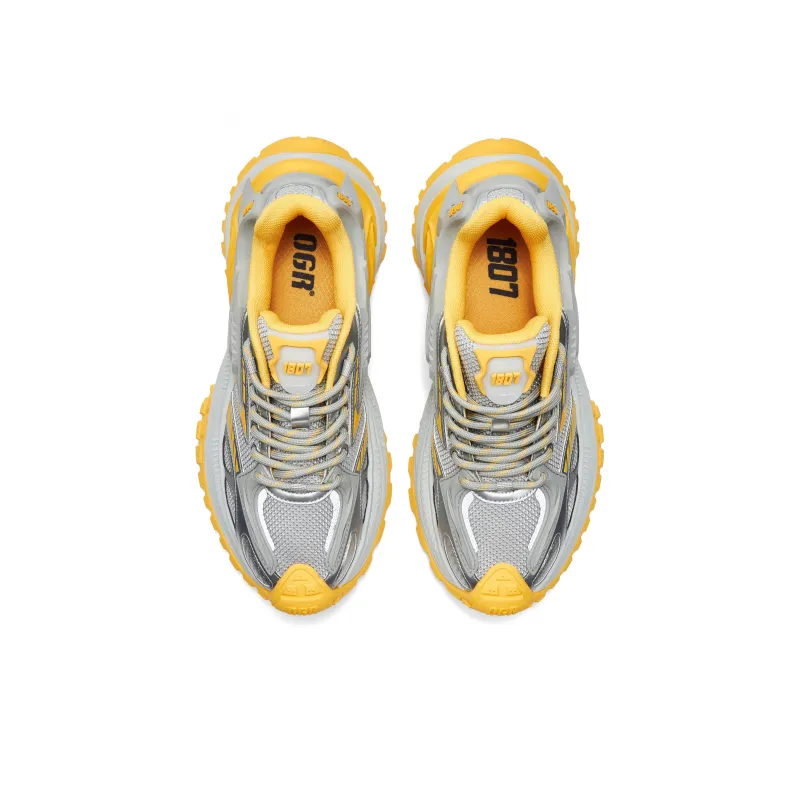 OGR Wear-Resistant Height Increasing Low-Top Running Shoes Unisex Meteorite Yellow 1807 Limited Edition-3