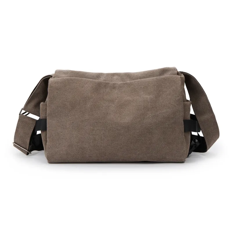 TAKI Fashionable Versatile Commute Portable Canvas Crossbody Bag Unisex Couple's Version Regular Black/Gray Unisex-4