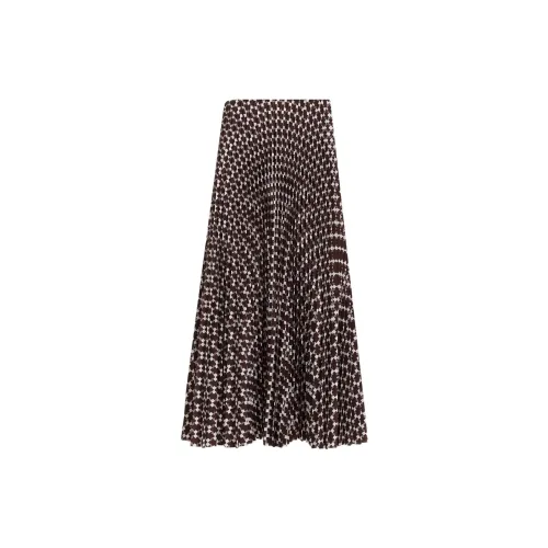 Polo Ralph Lauren Collection Plissé Geometric Flared Midi Skirt