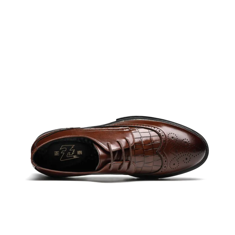CHINT Dress Shoes Men Low Top Black/Brown-7