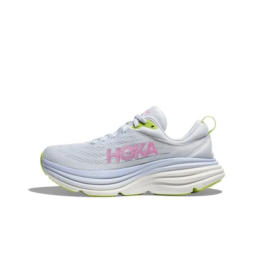 HOKA ONE ONE Bondi 8 Running Shoes Women's Low-Top Sea Ice Blue/Twilight Pink