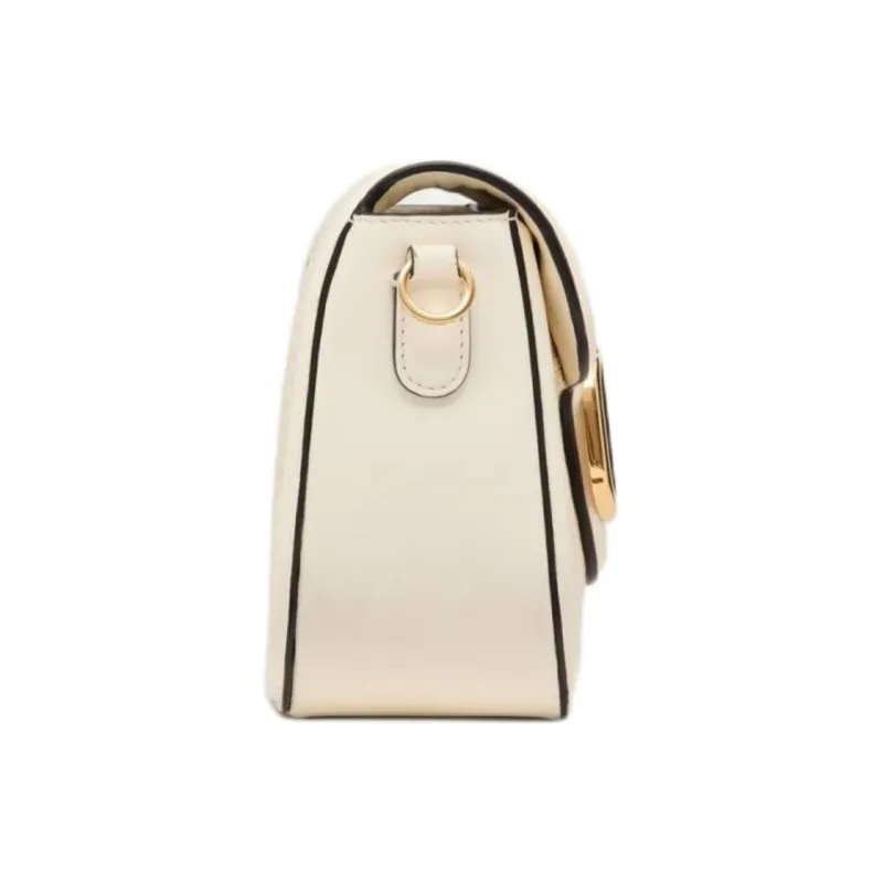 Valentino Woven Patchwork Leather Portable Crossbody Bag Shoulder Bag Women's Ivory White-2