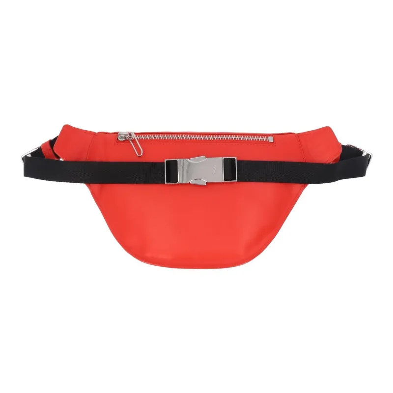 KENZO Leather With Cotton Fanny Pack Unisex Red & Blue-4