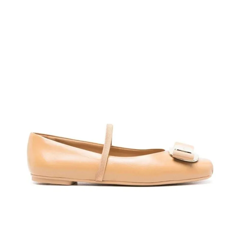 FERRAGAMO Zina Casual Single Shoes Women's Beige-1