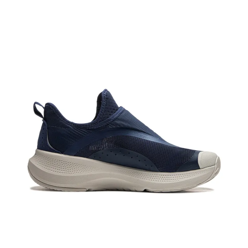 LiNing Cushioning Anti Slip Wear Resistant Breathable Lightweight Rebound Low Top Casual Shoes Men's Blue Gray-1