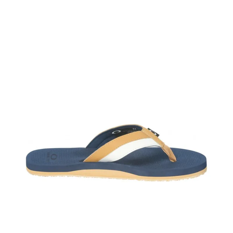 Oakley Slip-Resistant Quick Dry Flip Flops Men's Blue White Brown-1