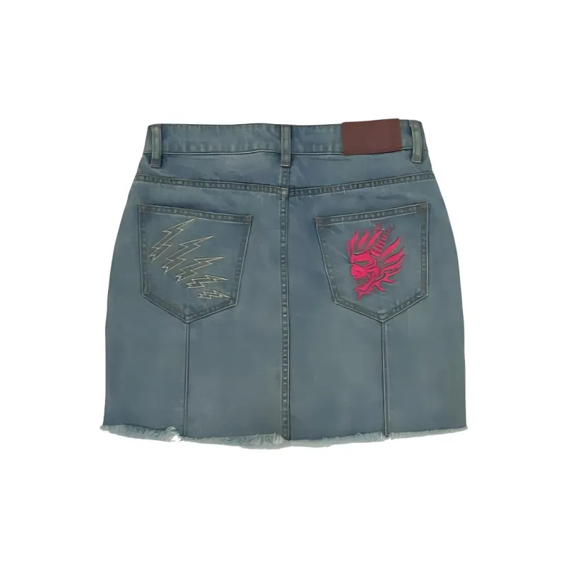 ONIARAI Denim Short Skirts Women's Denim Blue-1