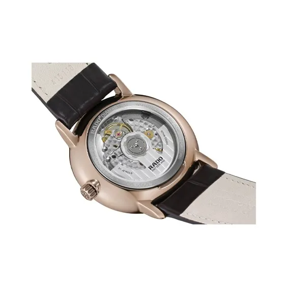 RADO Automatic Mechanical Movement Men's Watches Watch 41mm Silver Dial Ceramic Watch Case Leather Watch Bands-3