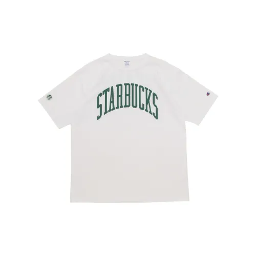 Champion Beams X Starbucks Collaboration T-Shirts Unisex White