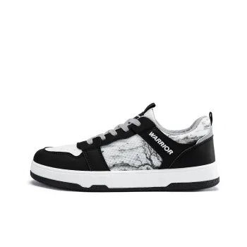 Warrior Non slip Lightweight Low Top Skateboard Shoes Men's White Black