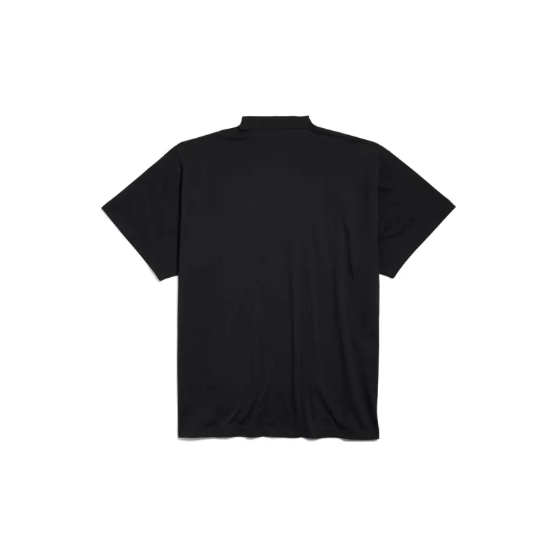Balenciaga Logo Embellished Mockneck T Shirt-1