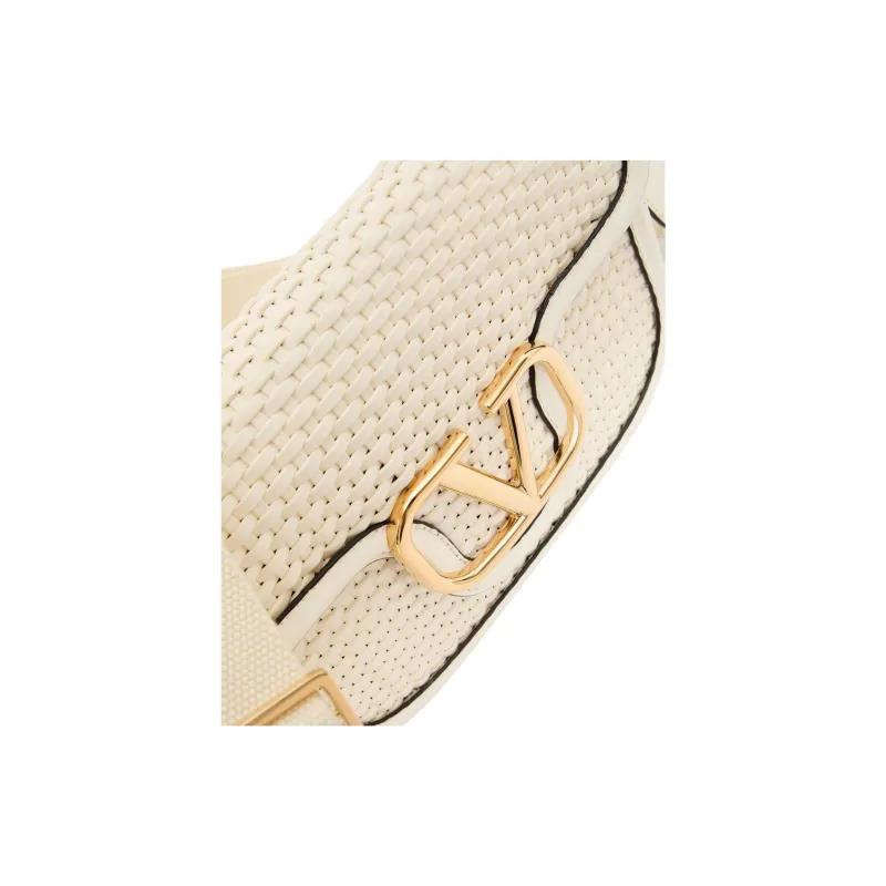 Valentino Woven Patchwork Leather Portable Crossbody Bag Shoulder Bag Women's Ivory White-6