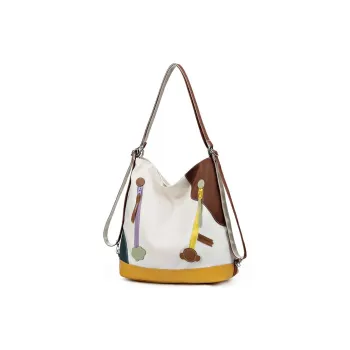 Bywhich Nylon Shoulder Bag, Crossbody Bag, Backpack Regular Women's Yellow Purple