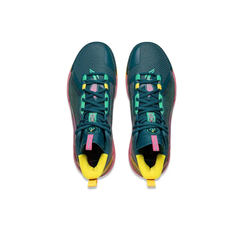 LiNing Anti five 4 Cushioned Wear Resistant Breathable Mid Top Basketball Shoes Men's Green-4