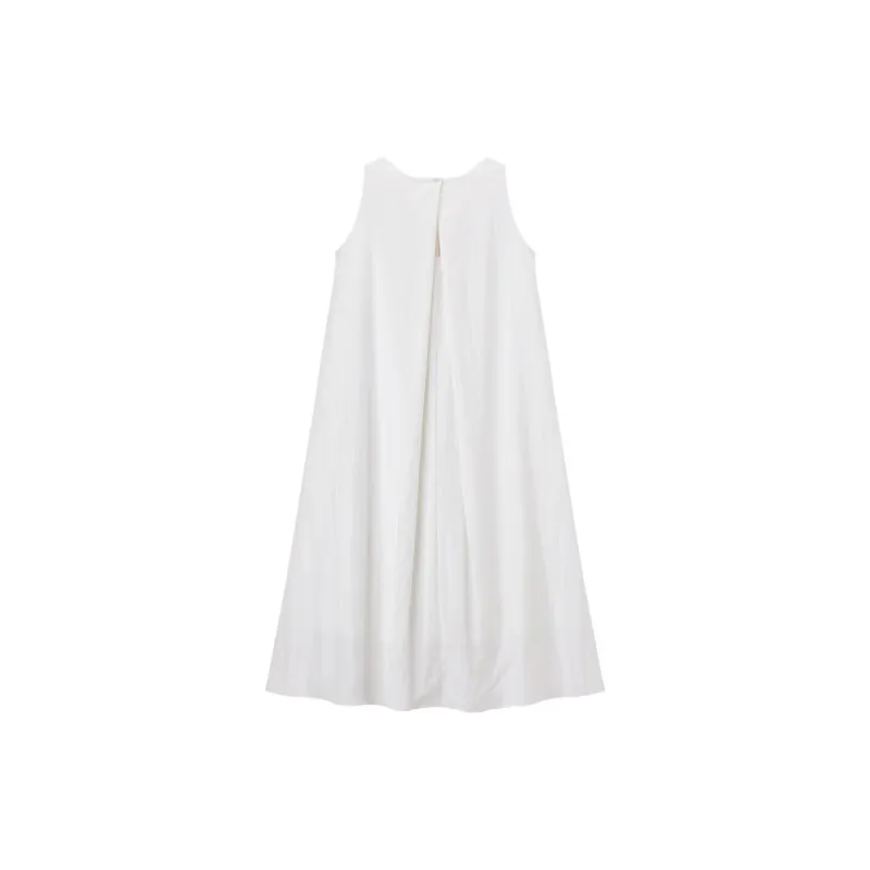 XIANGYING Sleeveless Dress Women's White-1