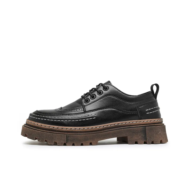 Bull charm Dress Shoes Men Low Top Black/Black Brown-6