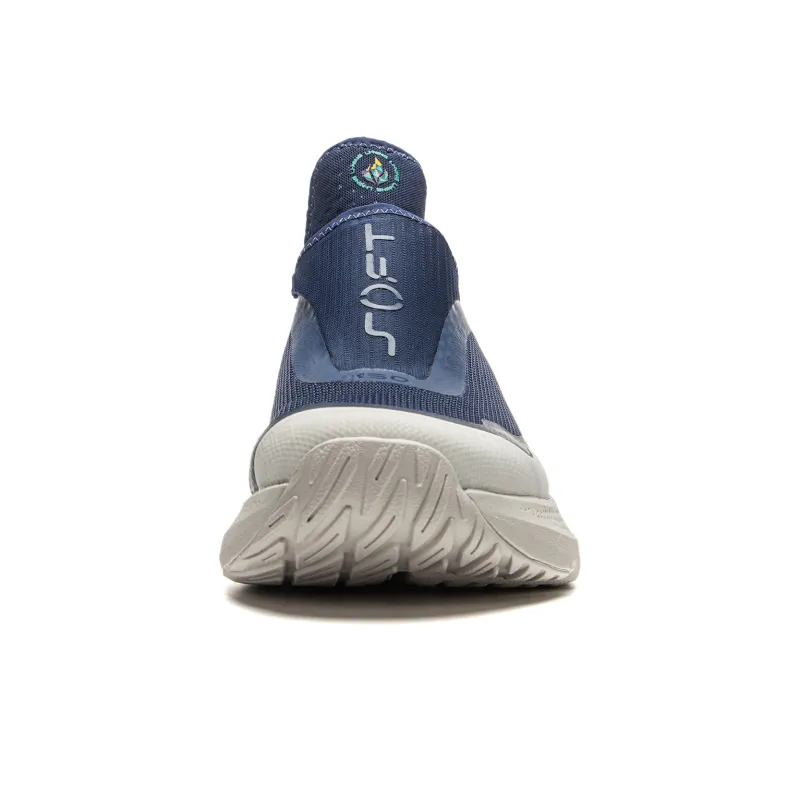 LiNing Cushioning Anti Slip Wear Resistant Breathable Lightweight Rebound Low Top Casual Shoes Men's Blue Gray-3