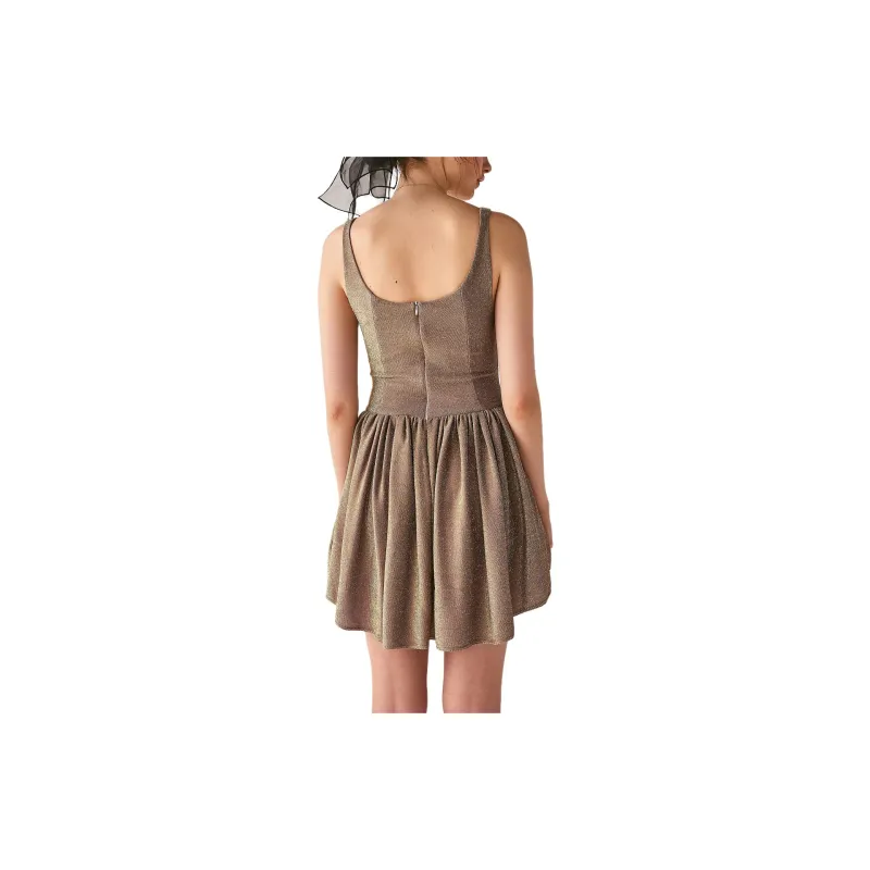 FREE PEOPLE DELFI Isadora Dress Slip Dresses Women's BRONZE/Bronze-1