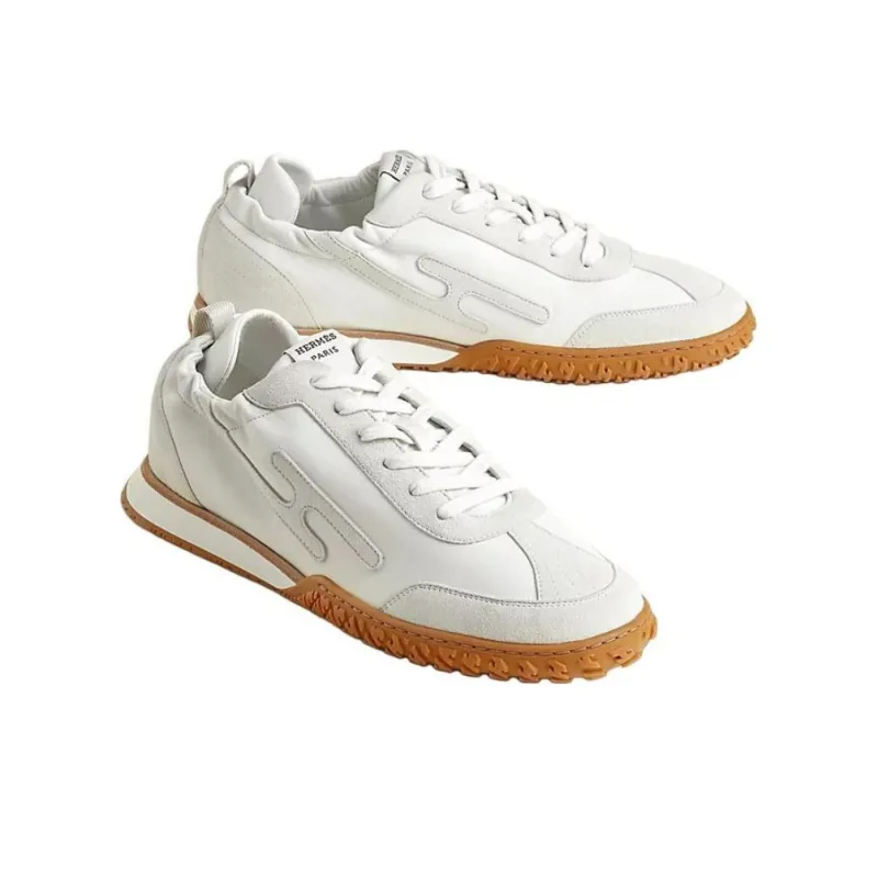 HERMES Jet Low Top Casual Shoes Men's White-2